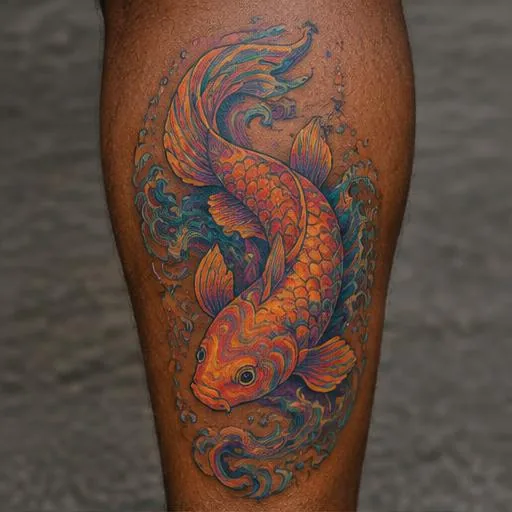 Colourful koi · calf, in daylight