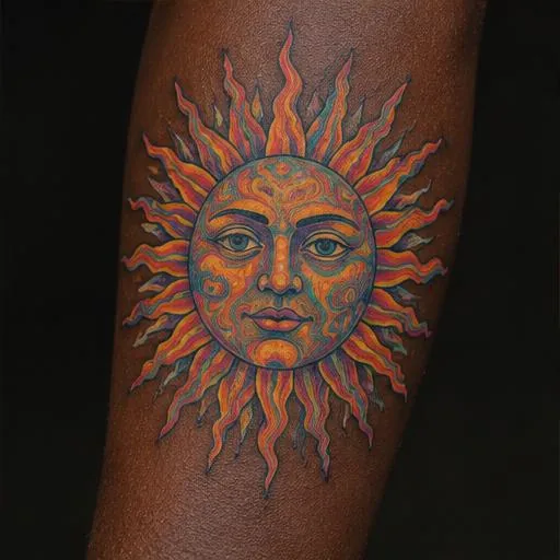 Kaleidoscopic sun · forearm, in daylight