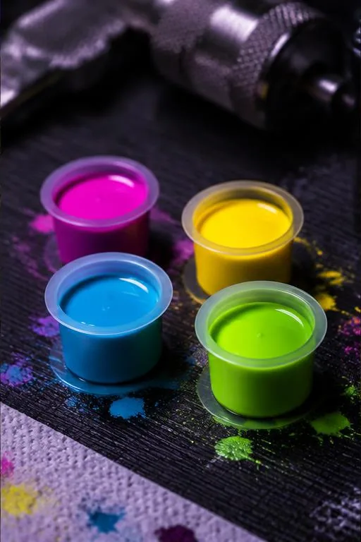 Bright colour inks prepared in caps at the station